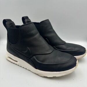 Nike Air Max Thea Mid Women's Black Leather Chelsea Boots Sneaker Shoes Size 9